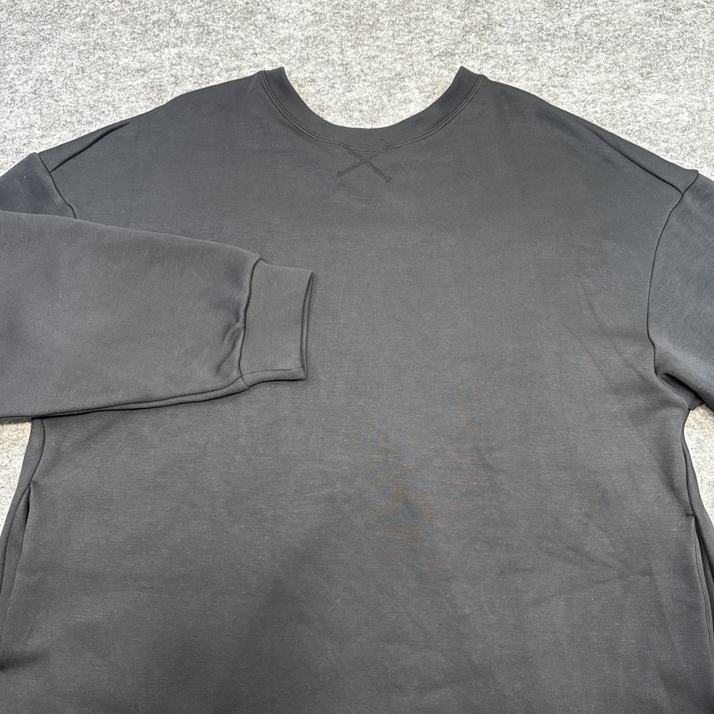 Halara midi sweatshirt dress women's XL black long sleeve criss cross back NWOT